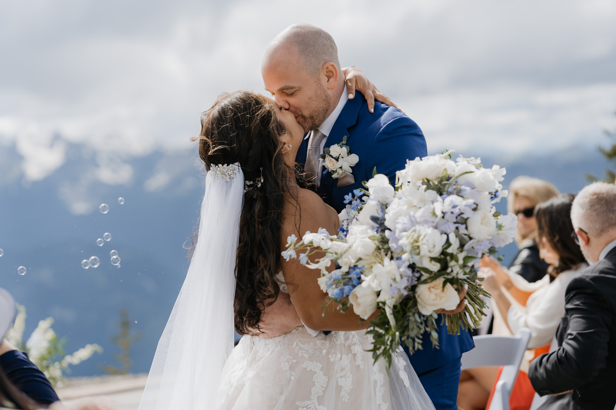 A small wedding atop Crystal Mountain, near Mt. Rainier national park.